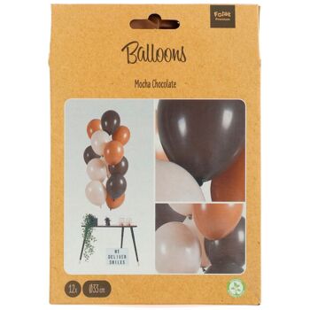 Ballons Moka Chocolat 33cm - 12 pièces 3