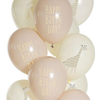 Balloons Birthday Giraffe 33cm - 12 pieces