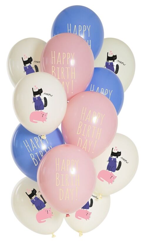 Balloons Birthday Kitty 33cm - 12 pieces