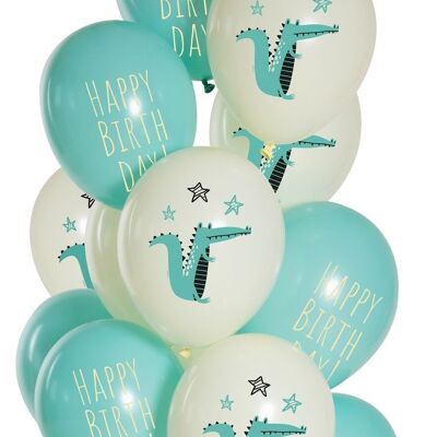 Balloons Birthday Crocodile 33cm - 12 pieces