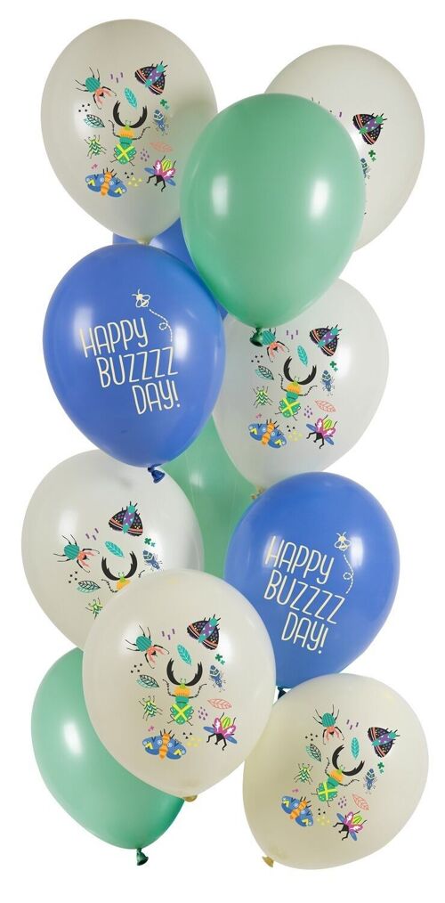 Balloons Birthday Bugs 33cm - 12 pieces