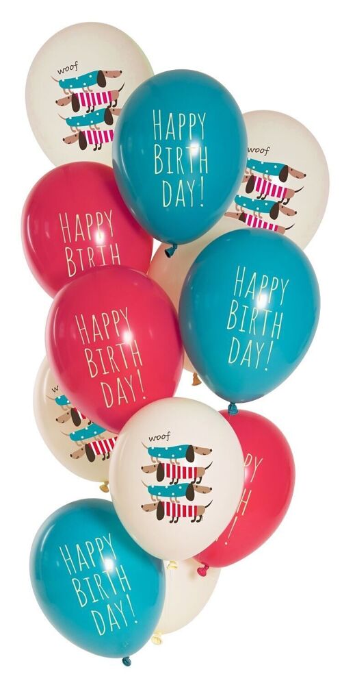Balloons Birthday Doggy 33cm - 12 pieces