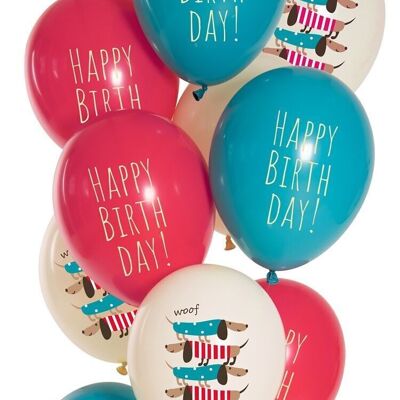 Balloons Birthday Doggy 33cm - 12 pieces