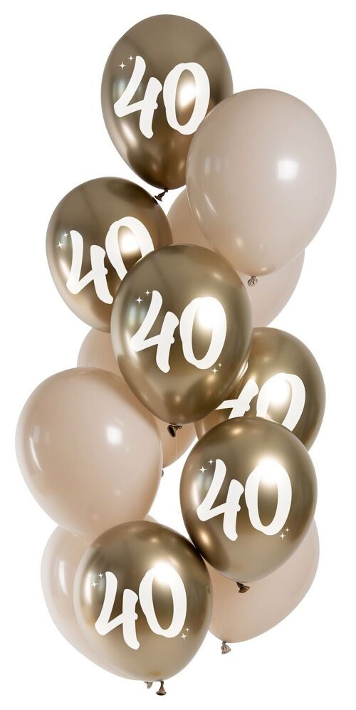 Balloons Golden Latte 40 Years 33cm - 12 pieces