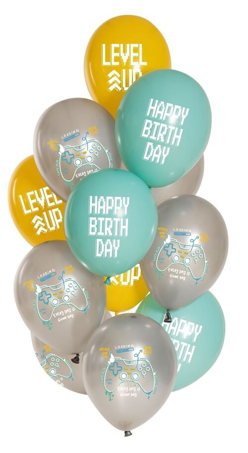 Balloons Birthday Gamer 33cm - 12 pieces
