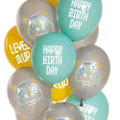 Balloons Birthday Gamer 33cm - 12 pieces