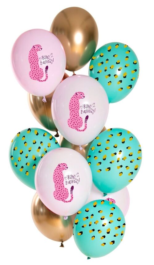 Balloons Birthday Panther 33cm - 12 pieces