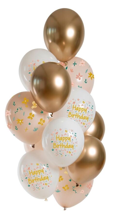 Balloons Birthday Blossom 33cm - 12 pieces