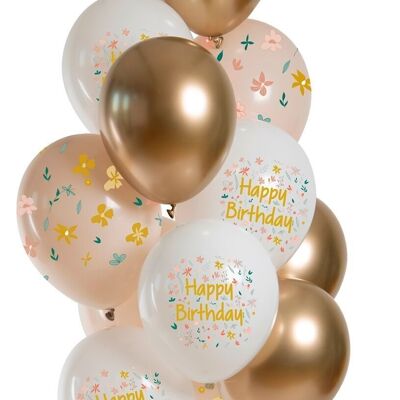 Balloons Birthday Blossom 33cm - 12 pieces