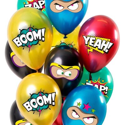 Balloons Birthday Hero 33cm - 12 pieces