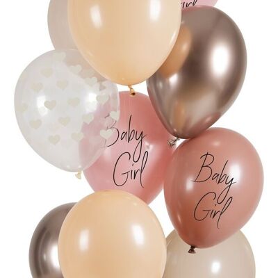 Balloons Baby Girl 33cm - 12 pieces