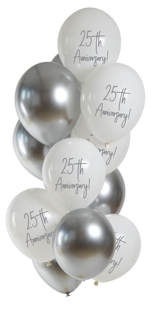 Balloons Silver Anniversary 33cm - 12 pieces