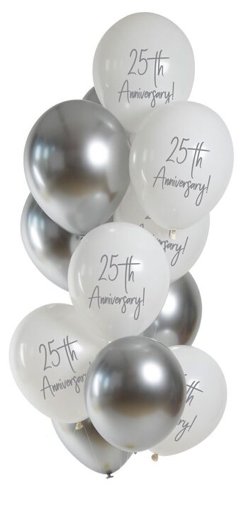 Ballons Silver Anniversary 33cm - 12 pièces 1
