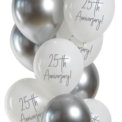 Balloons Silver Anniversary 33cm - 12 pieces