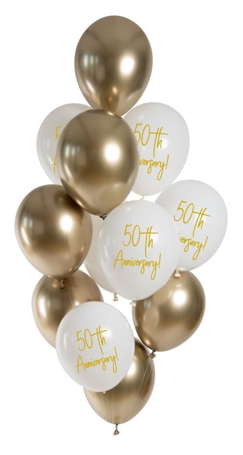 Balloons Golden Anniversary 33cm - 12 pieces