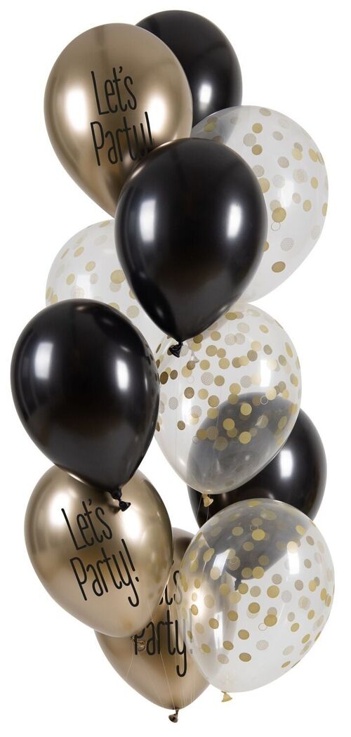 Balloons Let's Party Black Tie 33cm - 12 pieces