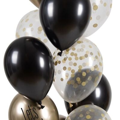 Balloons Let's Party Black Tie 33cm - 12 pieces