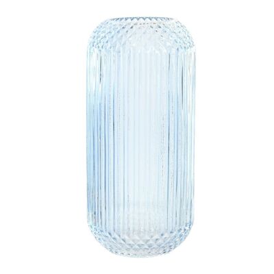 VASE VERRE 13X13X27 BLEU JR195607