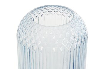 VASE VERRE 15X15X36 BLEU JR195606 2