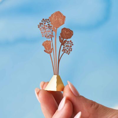 Rose Tiny Bouquet - Copper or Brass