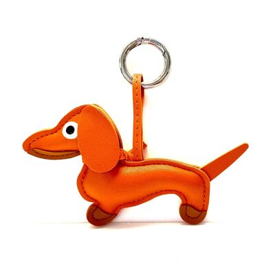Porte-clés chien orange