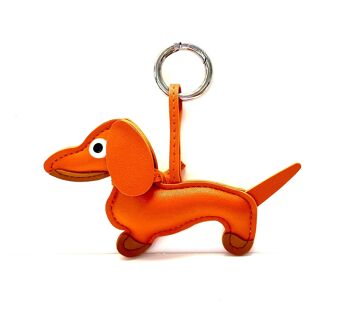 Porte-clés chien orange