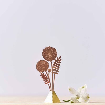 Dahlia Tiny Bouquet - Rame o ottone