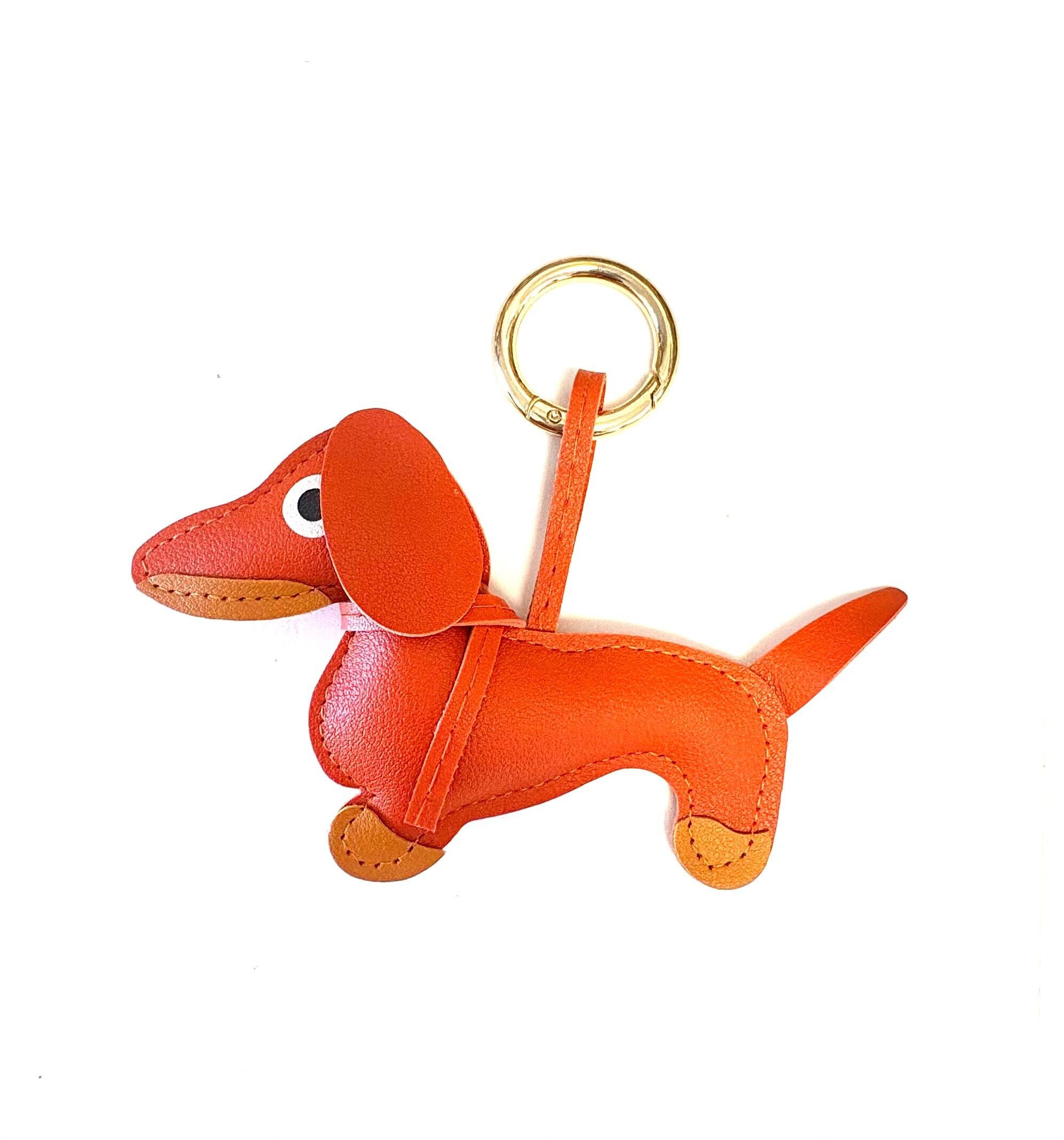 Keychain dog Dachshund orange /gold