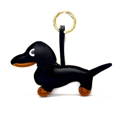 Keychain dog black / gold
