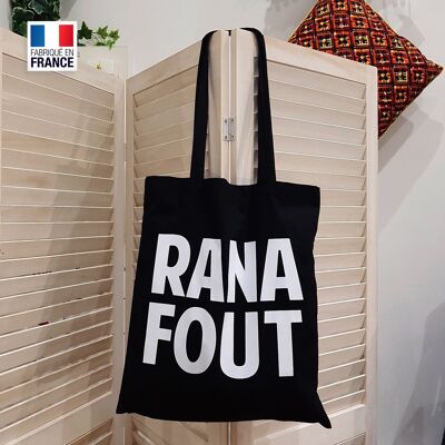 Tote Bag Ranafout noir (Made in France) sac coton bio éthique été Valentines day , Easter (Pacques), gifts, décor , spring