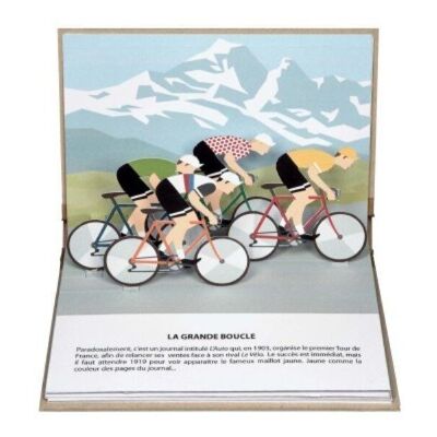Libro para el público en general - En bicicleta / libro emergente que narra la historia épica del ciclismo
