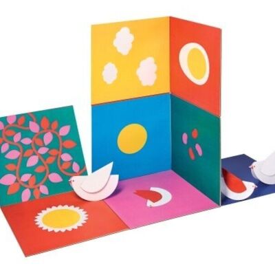 The nest: book game for little ones with a board and birds