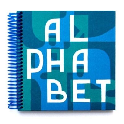 Alphabet – grafisches Kinderbuch, gedruckt in Pantone-Farben – rhoide eine Seite von zwei