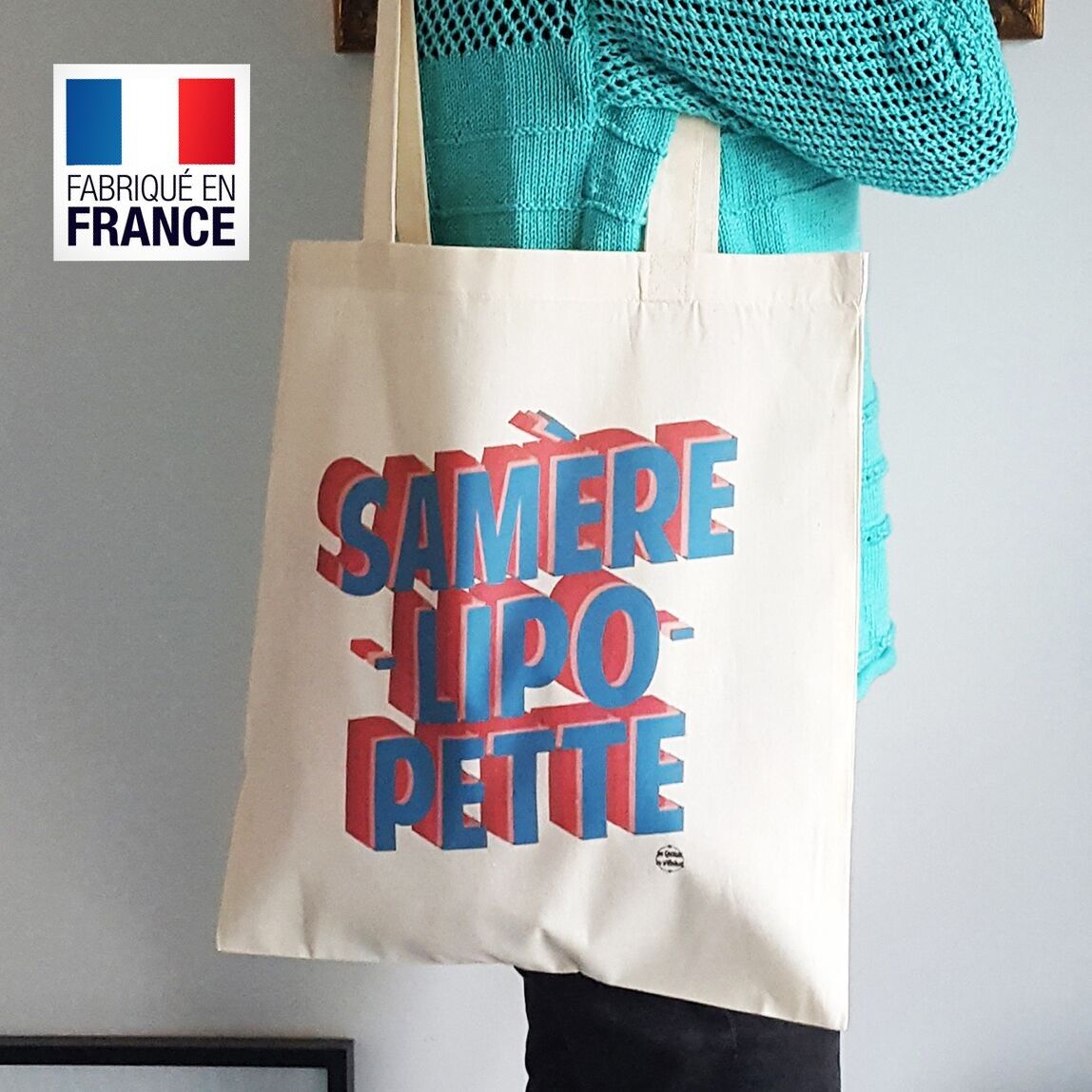 Borsa Tote Samèrelipopette (Made in France) borsa in cotone biologico, etica, estiva, di secondo grado - femminista - impegnata - regalo - accessorio - stile di vita