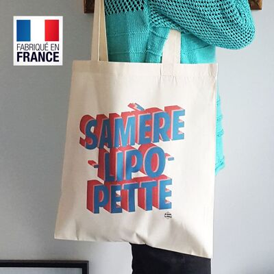 Tote Bag Samèrelipopette (Made in France) bolsa de algodón orgánico ético verano San Valentín, Pascua, regalos, decoración, primavera