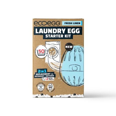 Starter Kit Ecoegg - Detergente para Ropa Ecológico 50 Fresh Linen Breeze + Pastillas Detox