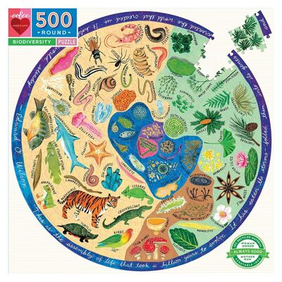 eeBoo - Round Puzzle 500 pcs - Biodiversity