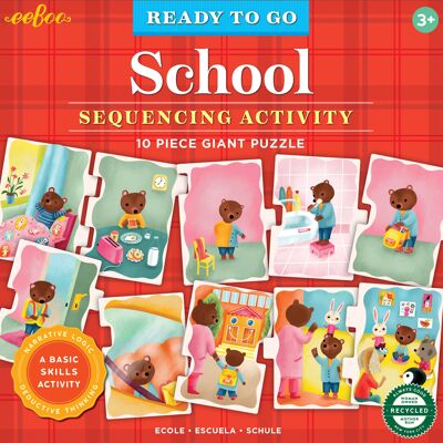 eeBoo - Giant Puzzle 10 pcs - Ready to Go Puzzle - School