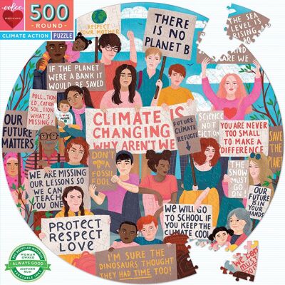 eeBoo - Round puzzle 500 pcs - Climate Action