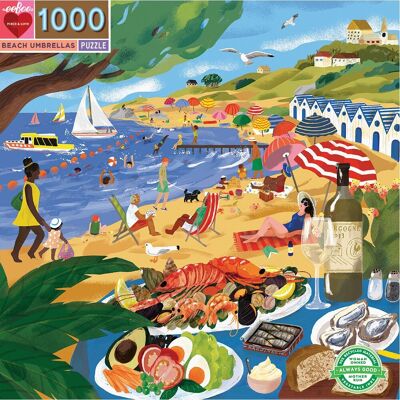 eeBoo - Puzzle 1000 pcs - Beach Umbrellas