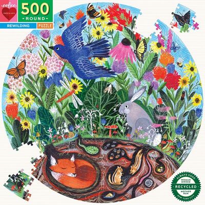 eeBoo - Round Puzzle 500 pcs - Rewilding