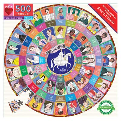 eeBoo - Round puzzle 500 pcs - Votes for Women