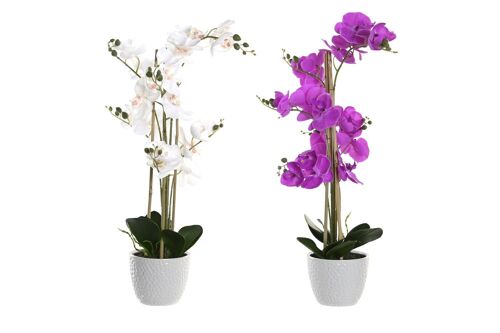 Flor Tela Porcelana 44X27X77 Orquidea 2 Surt. JA202043