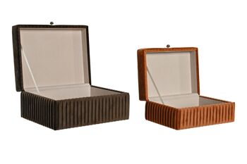 COFFRET A BIJOUX 2 MDF VELOURS 23X18X10.5 ORANGE JO200016 4