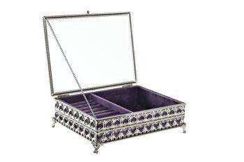 BOITE A BIJOUX METAL VERRE 24X18X7 LILAS JO200021 1