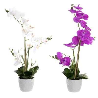 VASO PORCELLANA TESSUTO 18X18X60 ORCHIDEA 2 ASSORTIMENTI. JA202042