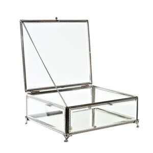 BOITE A BIJOUX METAL VERRE 25X21X10 43CM, BRILLANT JO200020