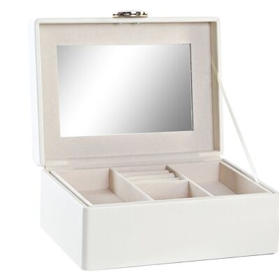 COFFRET A BIJOUX PU MDF 17X13X8,5 IVOIRE JO200623