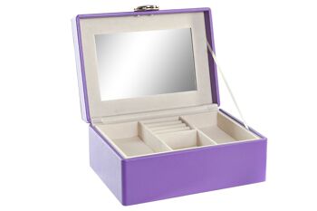 COFFRET A BIJOUX PU MDF 23X17X10 LILAS JO200626 1