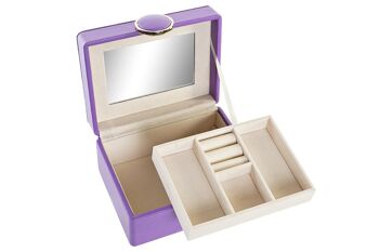 COFFRET A BIJOUX PU MDF 23X17X10 LILAS JO200626 2